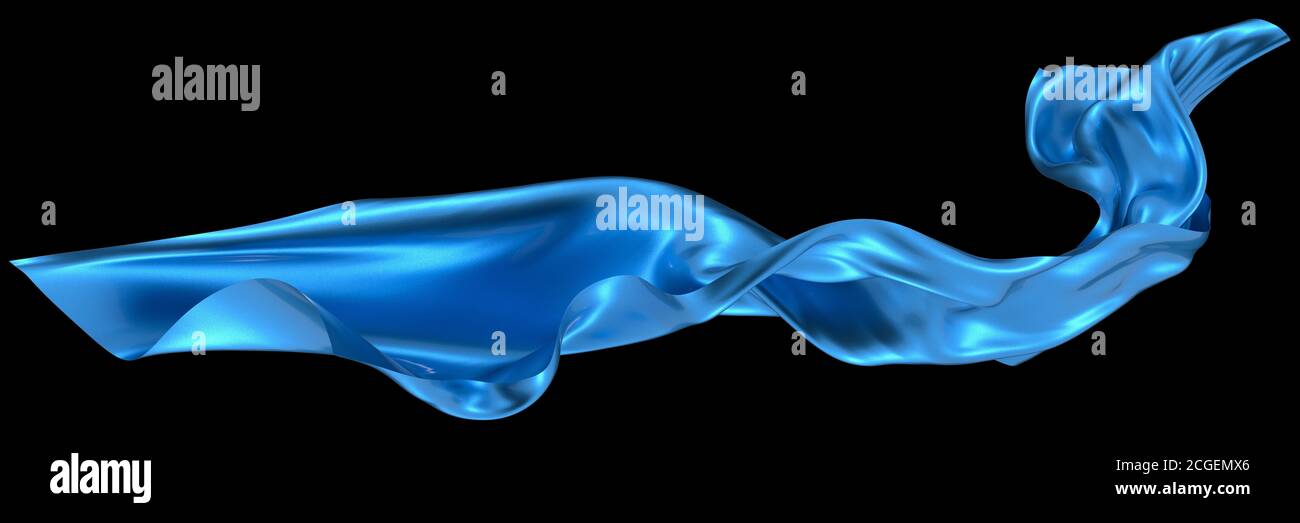 Schöner magenta gewellter Stoff mit Metallstruktur und lackierter Oberfläche. Sauberer schwarzer Hintergrund. Fließendes Element für Grafikdesign. Wenig funkelt un Stockfoto