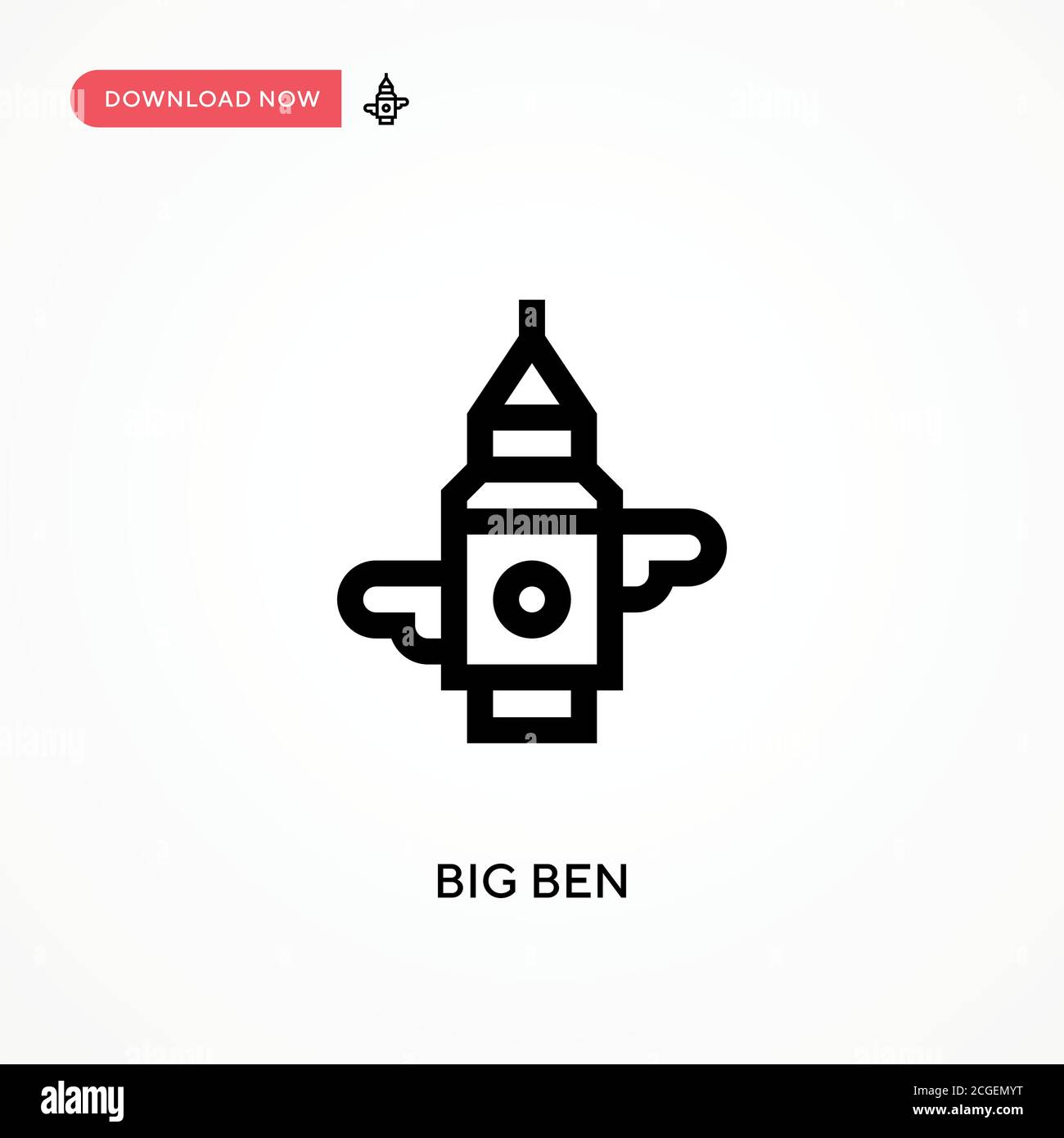 Big ben einfaches Vektor-Symbol. Moderne, einfache flache Vektor-Illustration für Website oder mobile App Stock Vektor