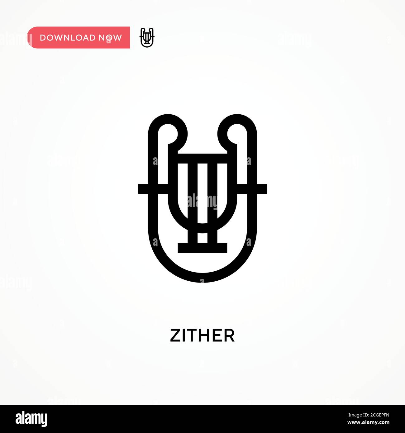 Zither einfaches Vektor-Symbol. Moderne, einfache flache Vektor-Illustration für Website oder mobile App Stock Vektor