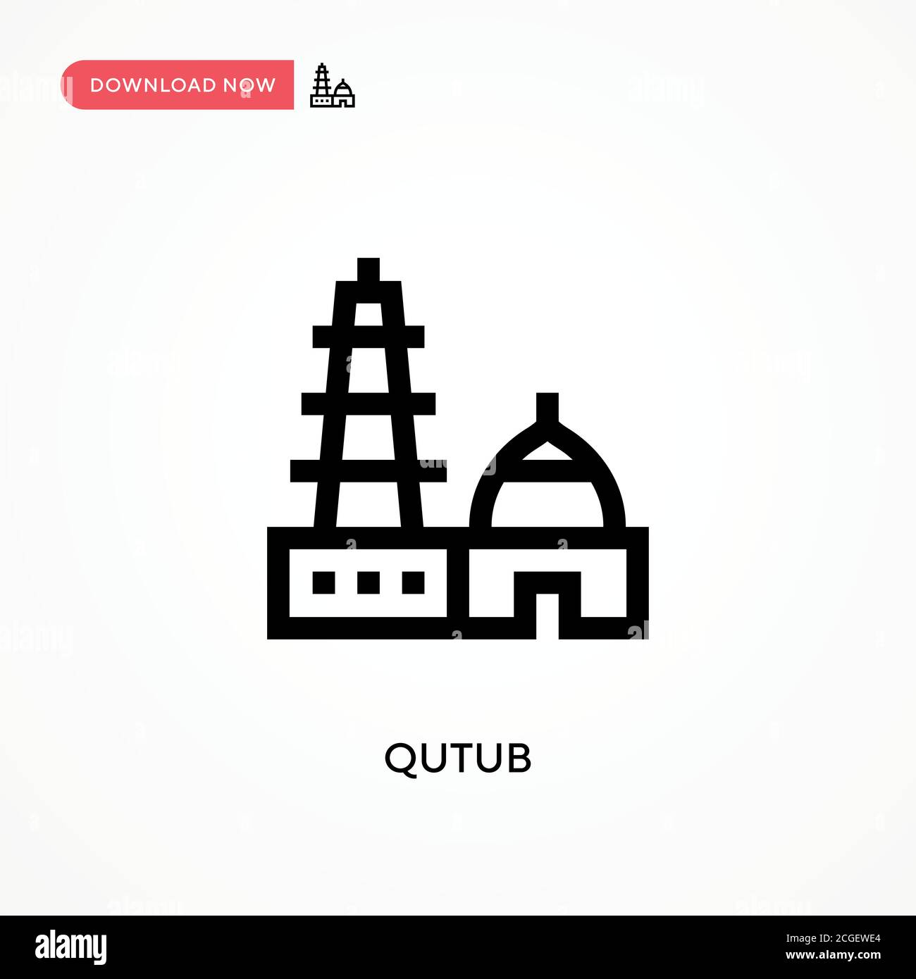 Einfaches Vektorsymbol Qutub. Moderne, einfache flache Vektor-Illustration für Website oder mobile App Stock Vektor