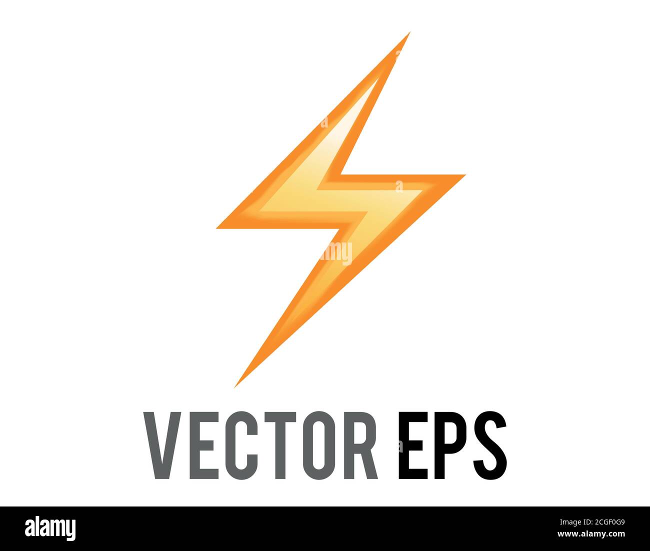 Der isolierte Vektor Cartoon-Stil Hochspannung, Blitz, Strom oder verschiedene Blitze Symbol, dargestellt als gezackte gelbe Schraube Stock Vektor