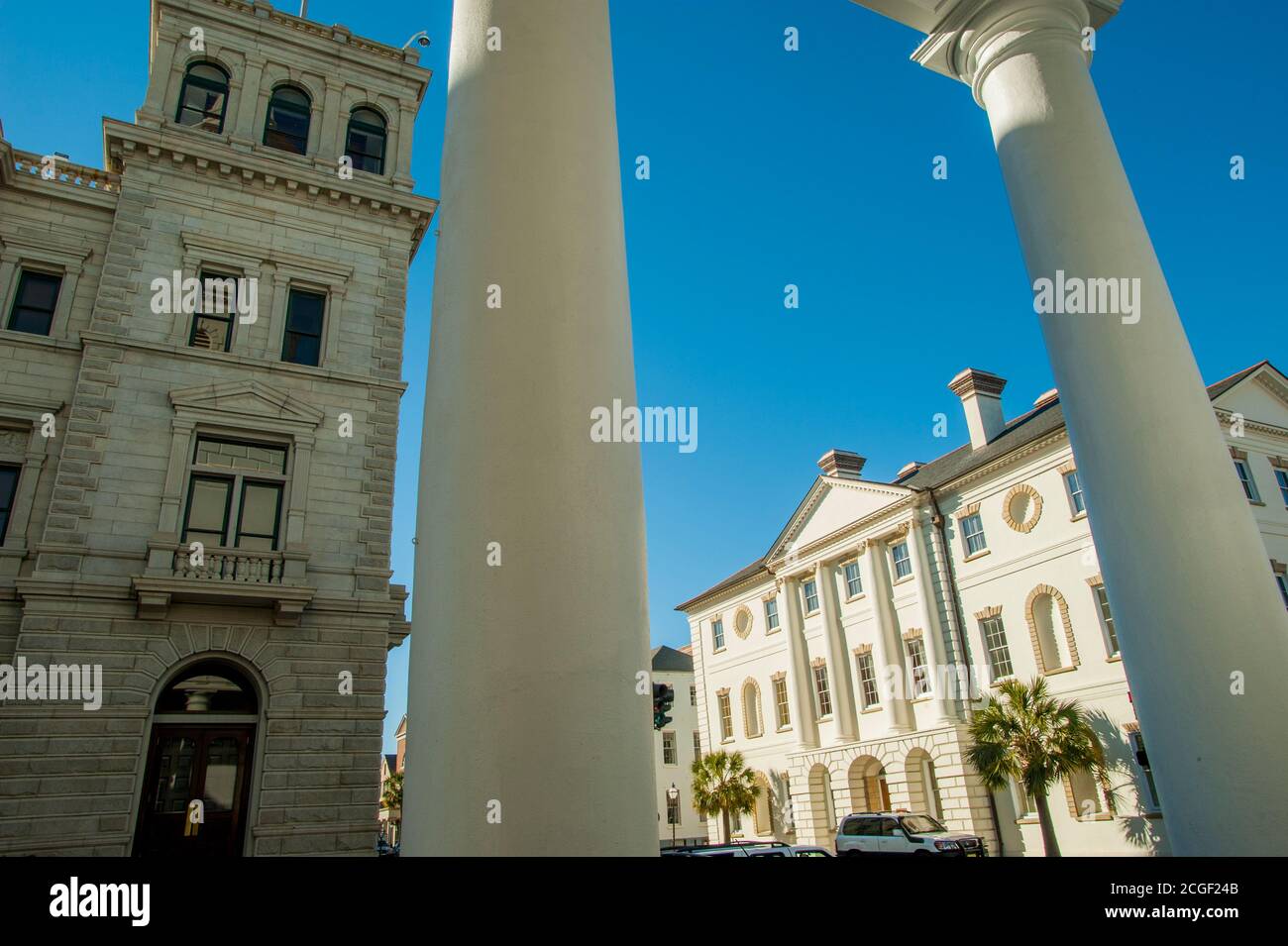 Das historische Court House wurde 1792 in der Broad Street in Charleston in South Carolina, USA, erbaut. Stockfoto