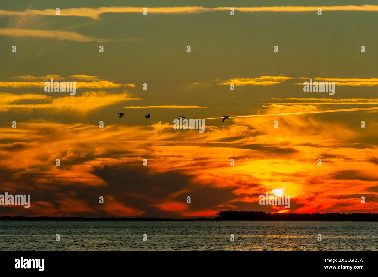 Sonnenuntergang auf Edisto Island in South Carolina, USA. Stockfoto