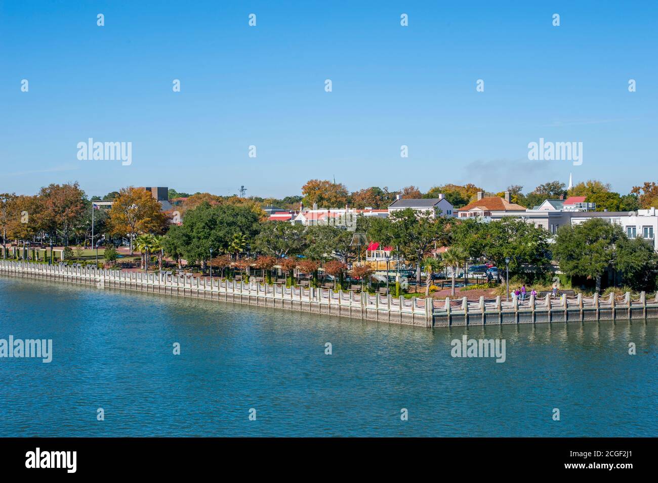 Blick auf den Henry C. Chambers Waterfront Park in Beaufort, South Carolina, USA. Stockfoto