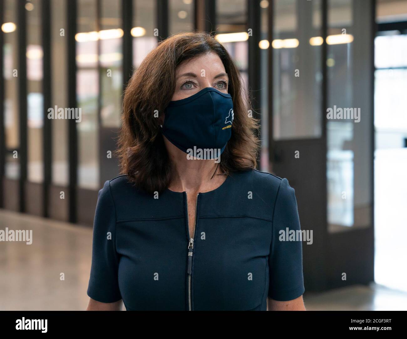 New York, NY - 10. September 2020: Vizegouverneur Kathy Hochul kündigt CARES Act-Finanzierung an Hersteller, die sich von der COVID-19-Pandemie bei Newlab erholen Stockfoto