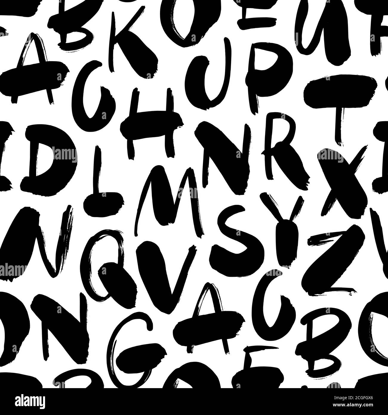 Hand gezeichnet Alphabet Buchstaben Vektor nahtlose Muster Stock Vektor