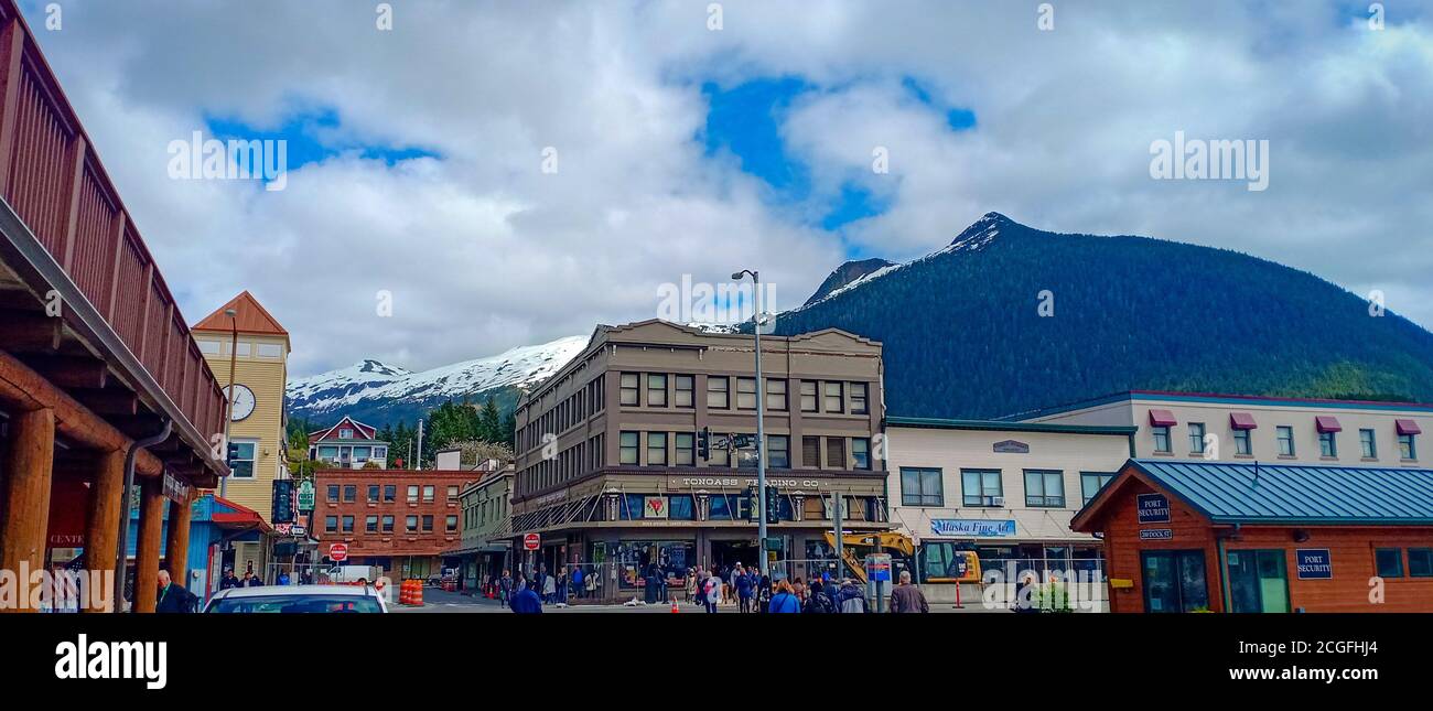 Ein Blick von alaskas stadt ketchikan Stockfoto