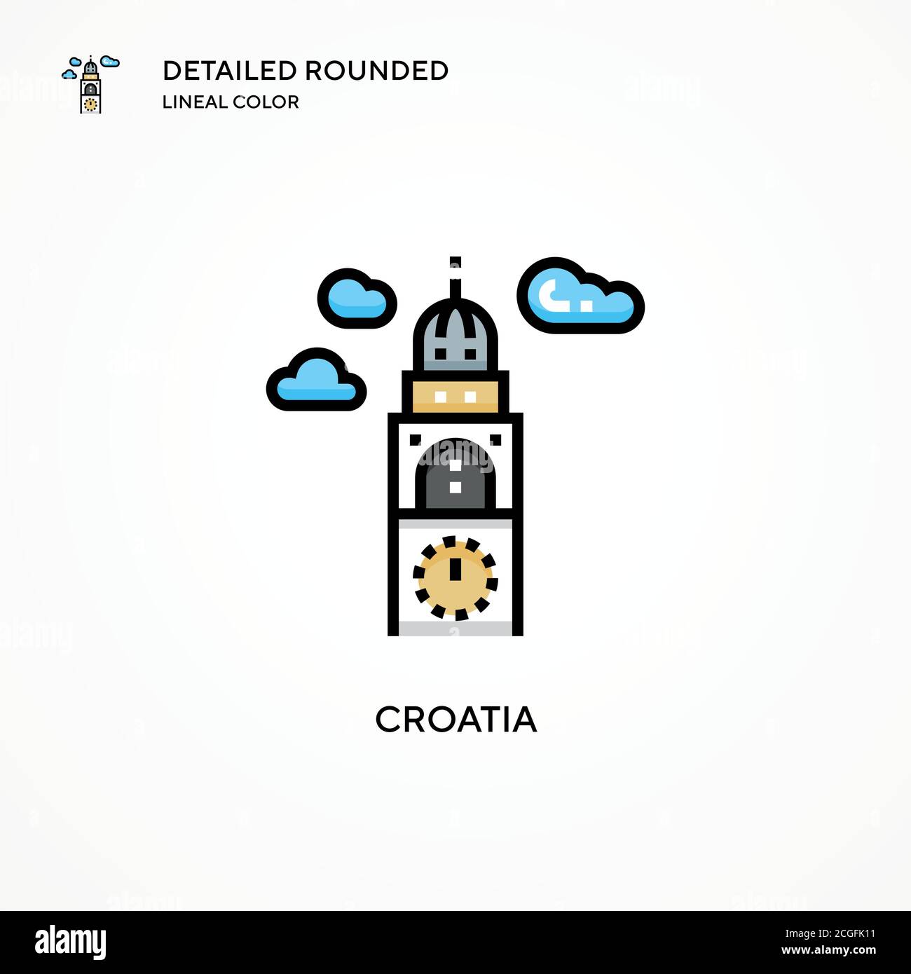 Vektor-Symbol Kroatien. Moderne Vektorgrafik Konzepte. Einfach zu bearbeiten und anzupassen. Stock Vektor