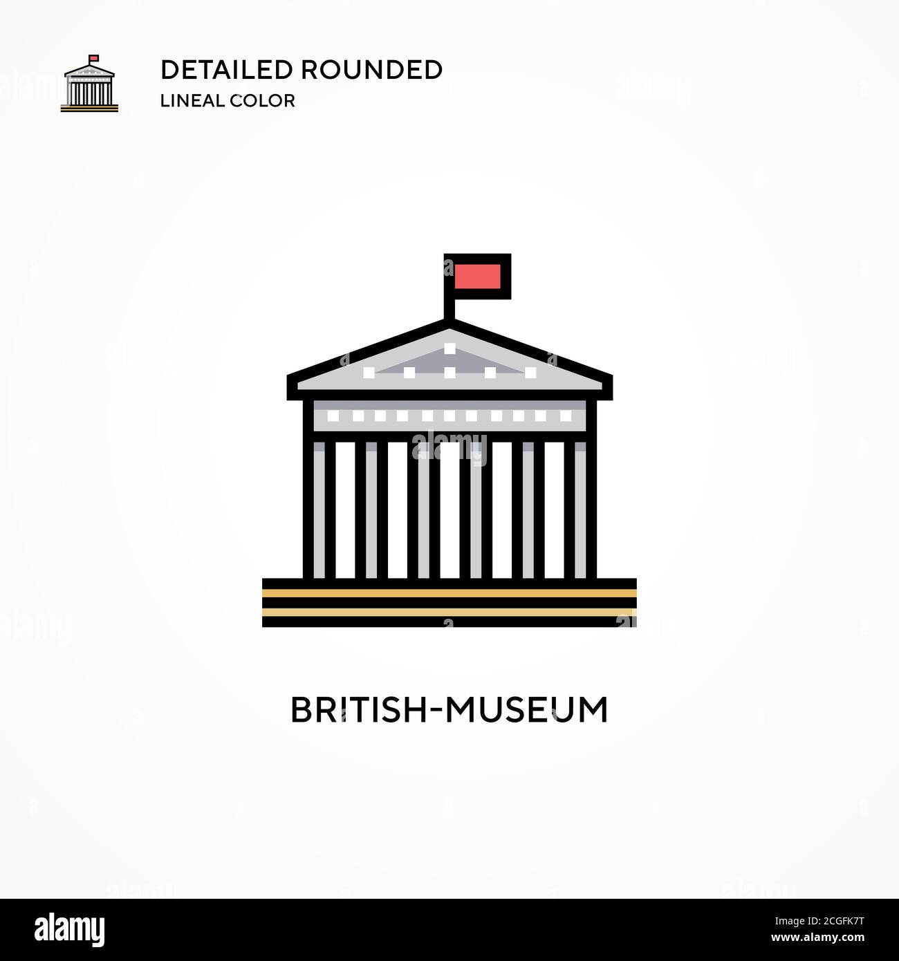 Vektorikone des britischen Museums. Moderne Vektorgrafik Konzepte. Einfach zu bearbeiten und anzupassen. Stock Vektor