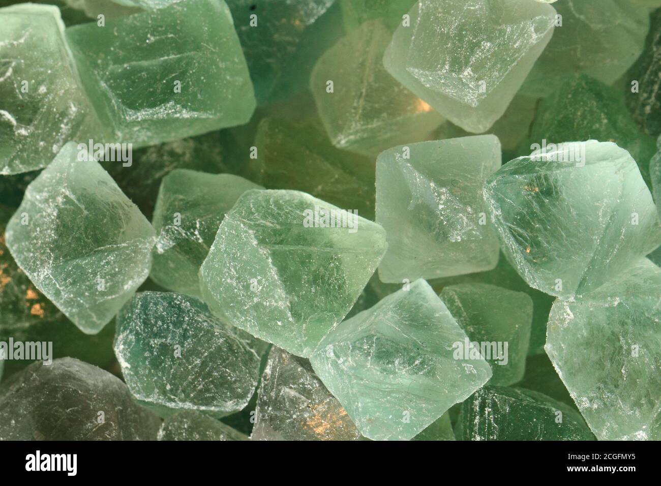 Grüne Fluorit Mineralien Textur als schöner Hintergrund Stockfoto