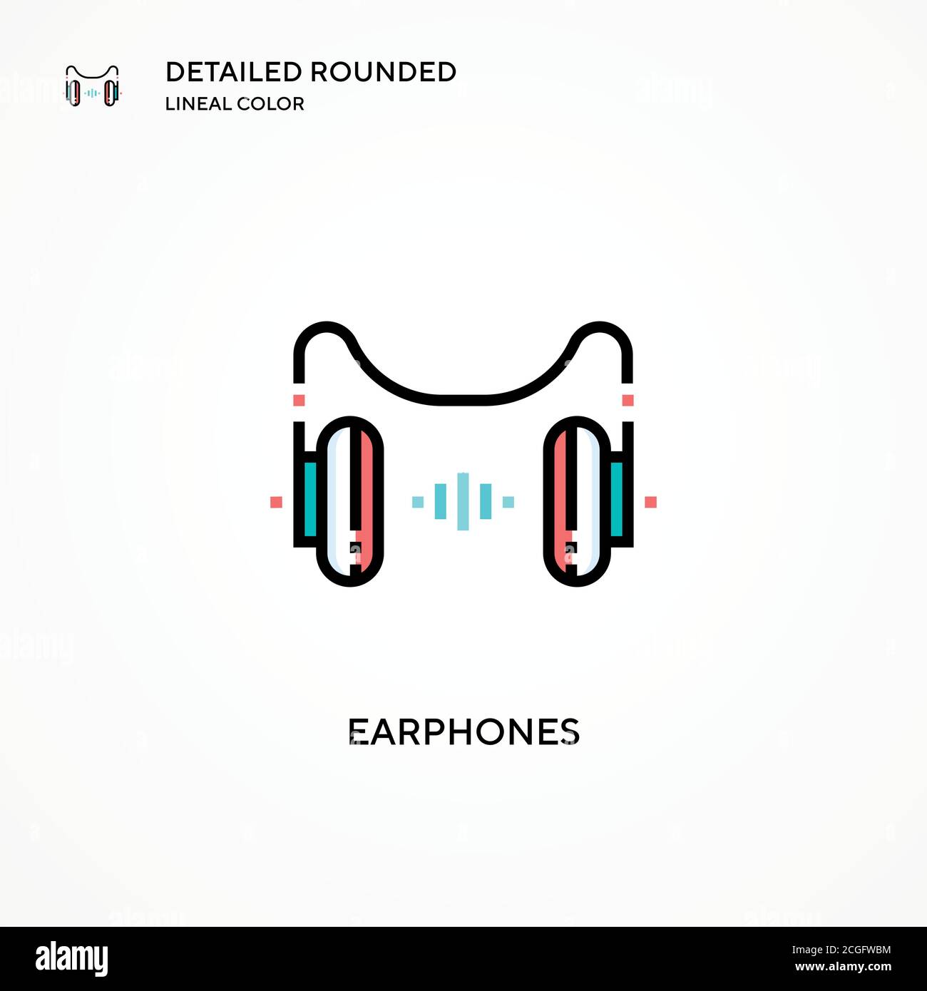 Vektorsymbol für Ohrhörer. Moderne Vektorgrafik Konzepte. Einfach zu bearbeiten und anzupassen. Stock Vektor