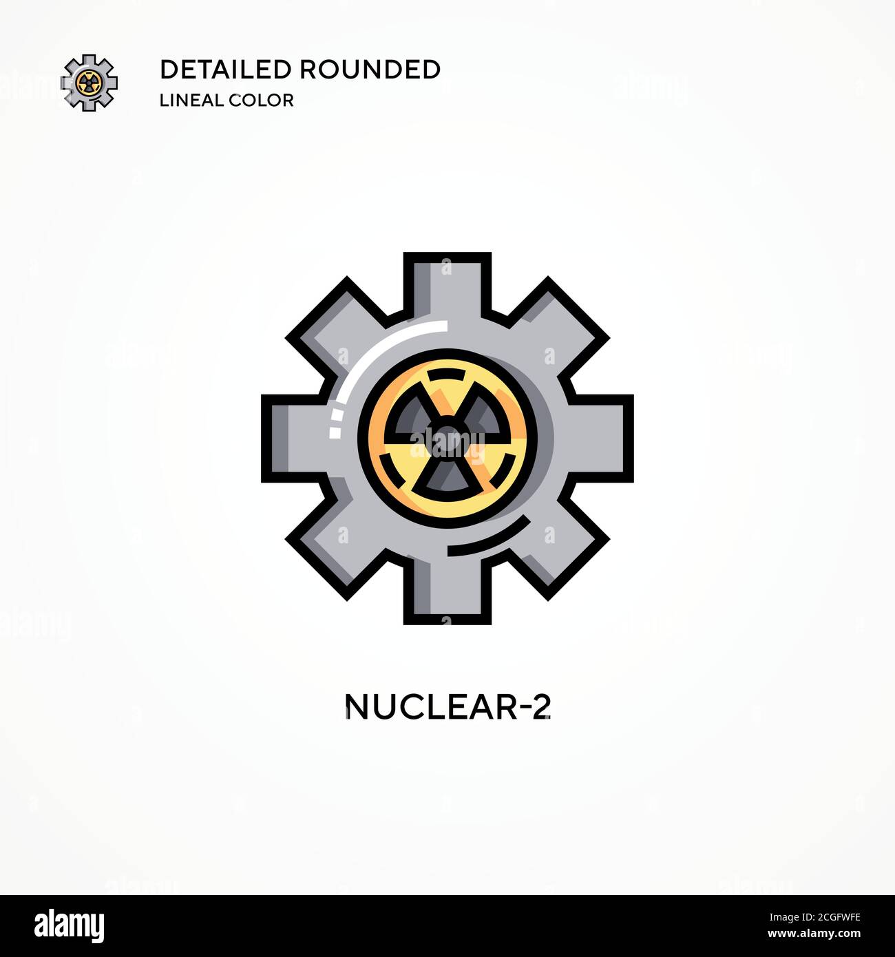 Nuclear-2-Vektorsymbol. Moderne Vektorgrafik Konzepte. Einfach zu bearbeiten und anzupassen. Stock Vektor