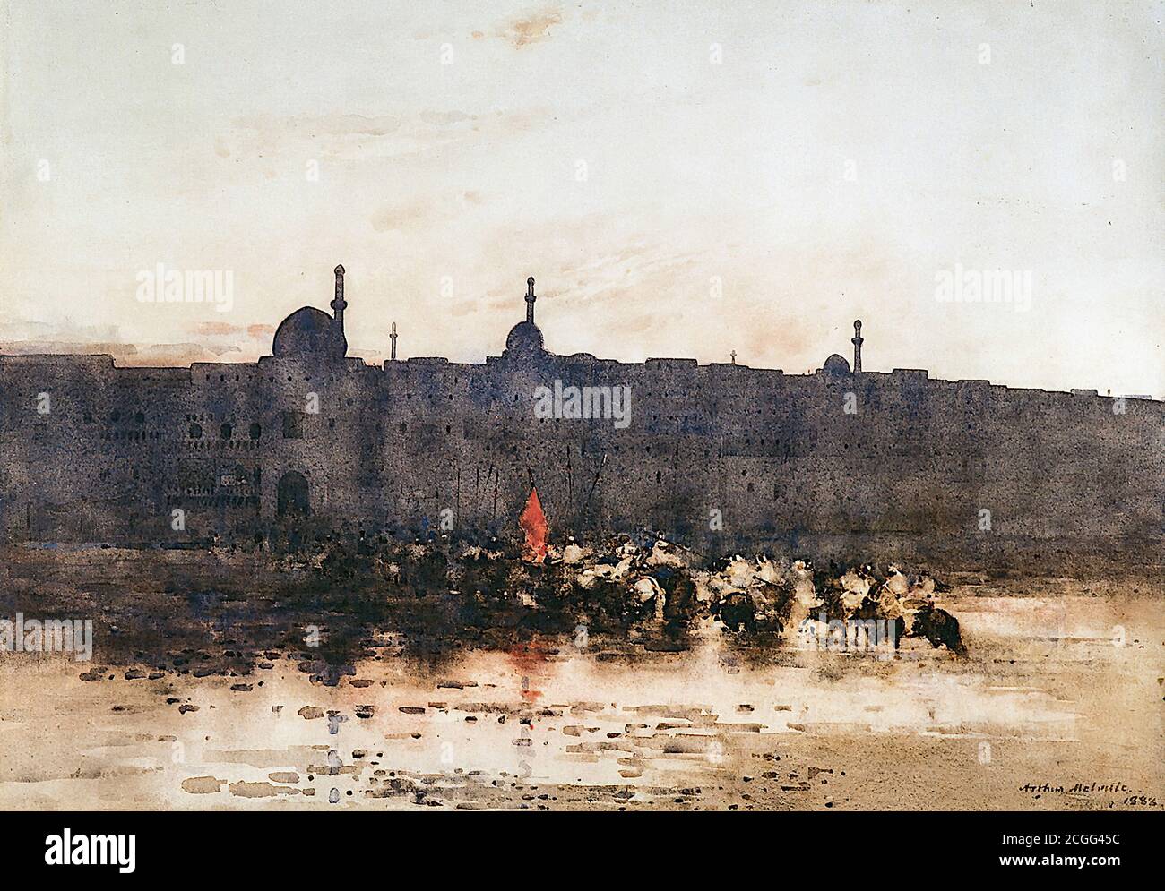 Melville Arthur - Araber, die von einem Überfall zurückkehren - Briten Schule - 19. Jahrhundert Stockfoto