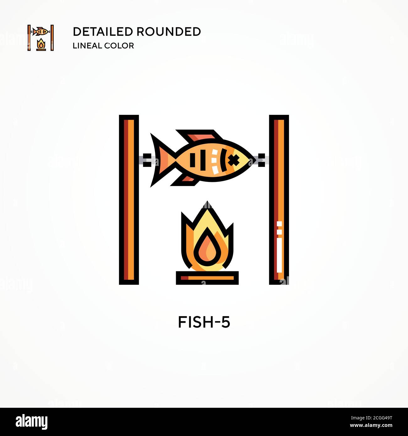 Fish-5-Vektorsymbol. Moderne Vektorgrafik Konzepte. Einfach zu bearbeiten und anzupassen. Stock Vektor