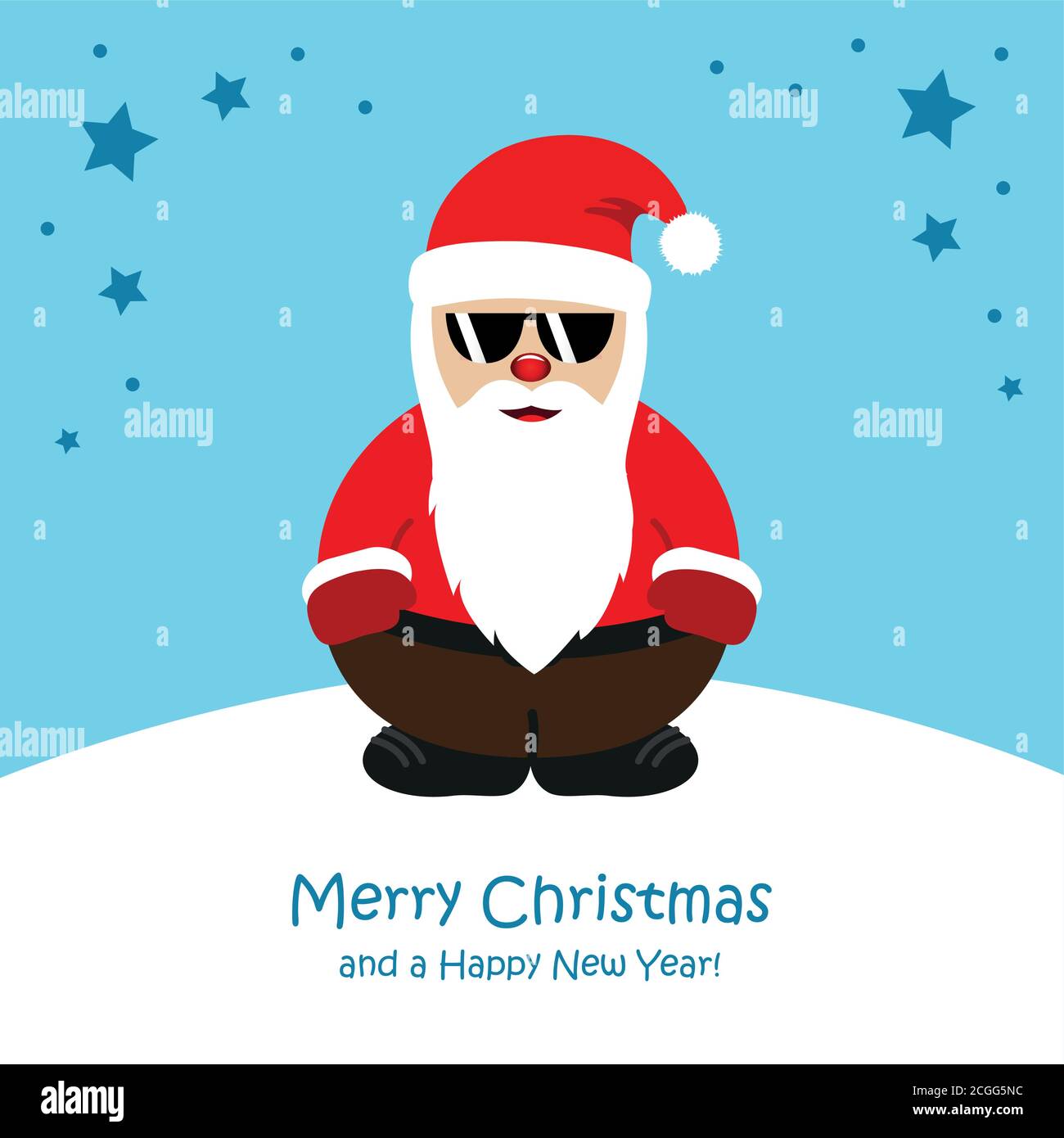 Nette weihnachtsmann mit Sonnenbrille Cartoon Vektor Illustration EPS10 Stock Vektor