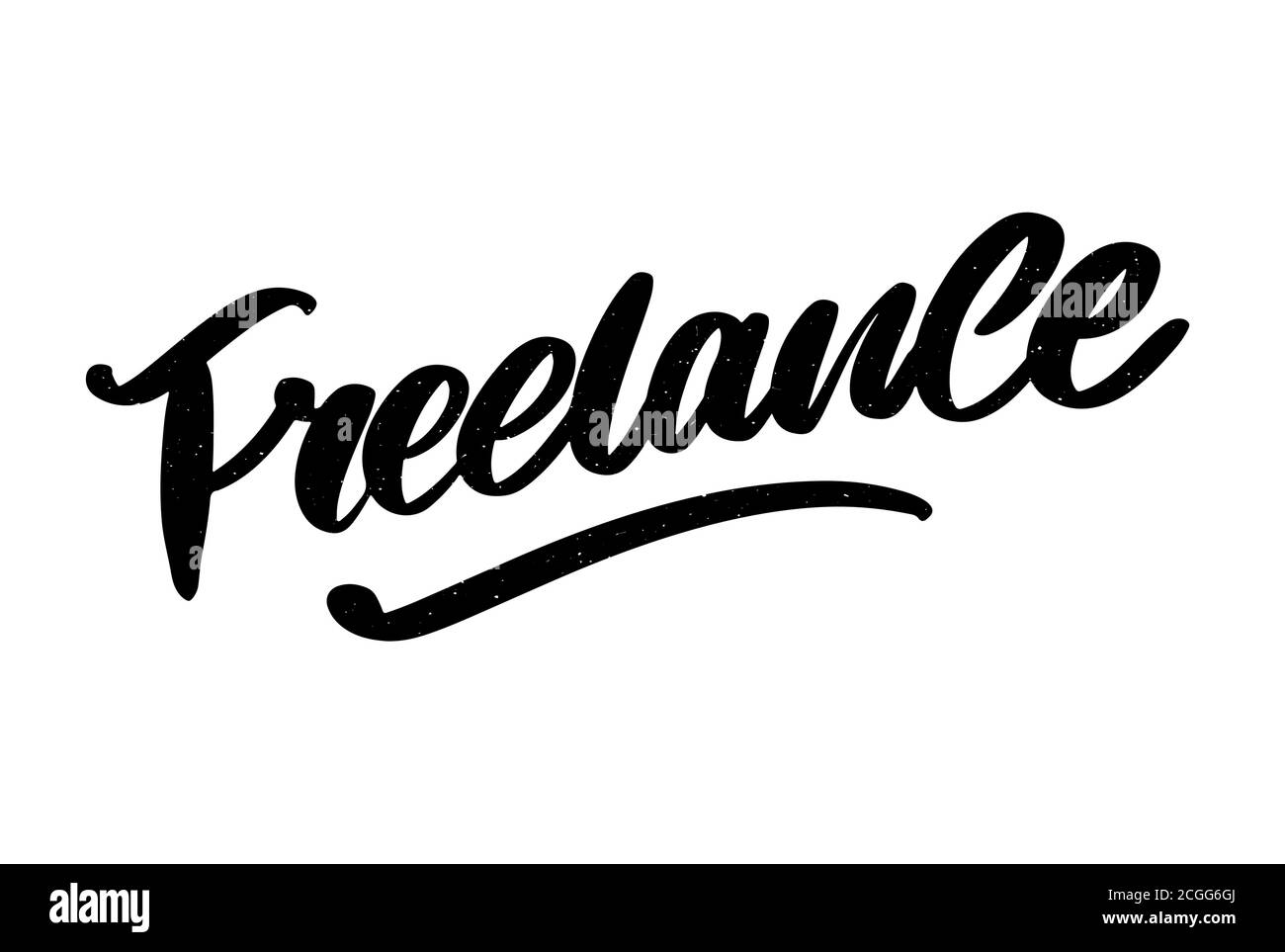 Freelance moderne Business-Vorlage für Lifestyle-Design. Schriftzug Pinsel Kalligraphie Slogan Stock Vektor