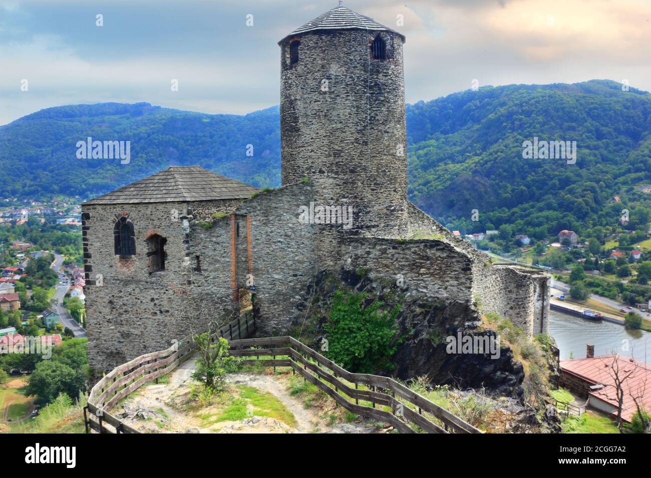 Schloss Strekov in Usti nad Labem, Tschechische Republik Stockfoto