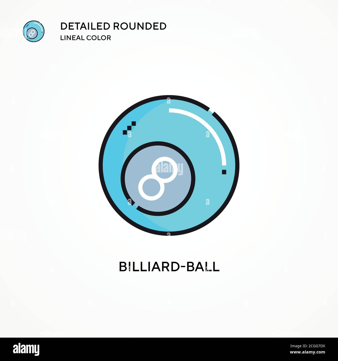 Billard-Ball Vektor-Symbol. Moderne Vektorgrafik Konzepte. Einfach zu bearbeiten und anzupassen. Stock Vektor