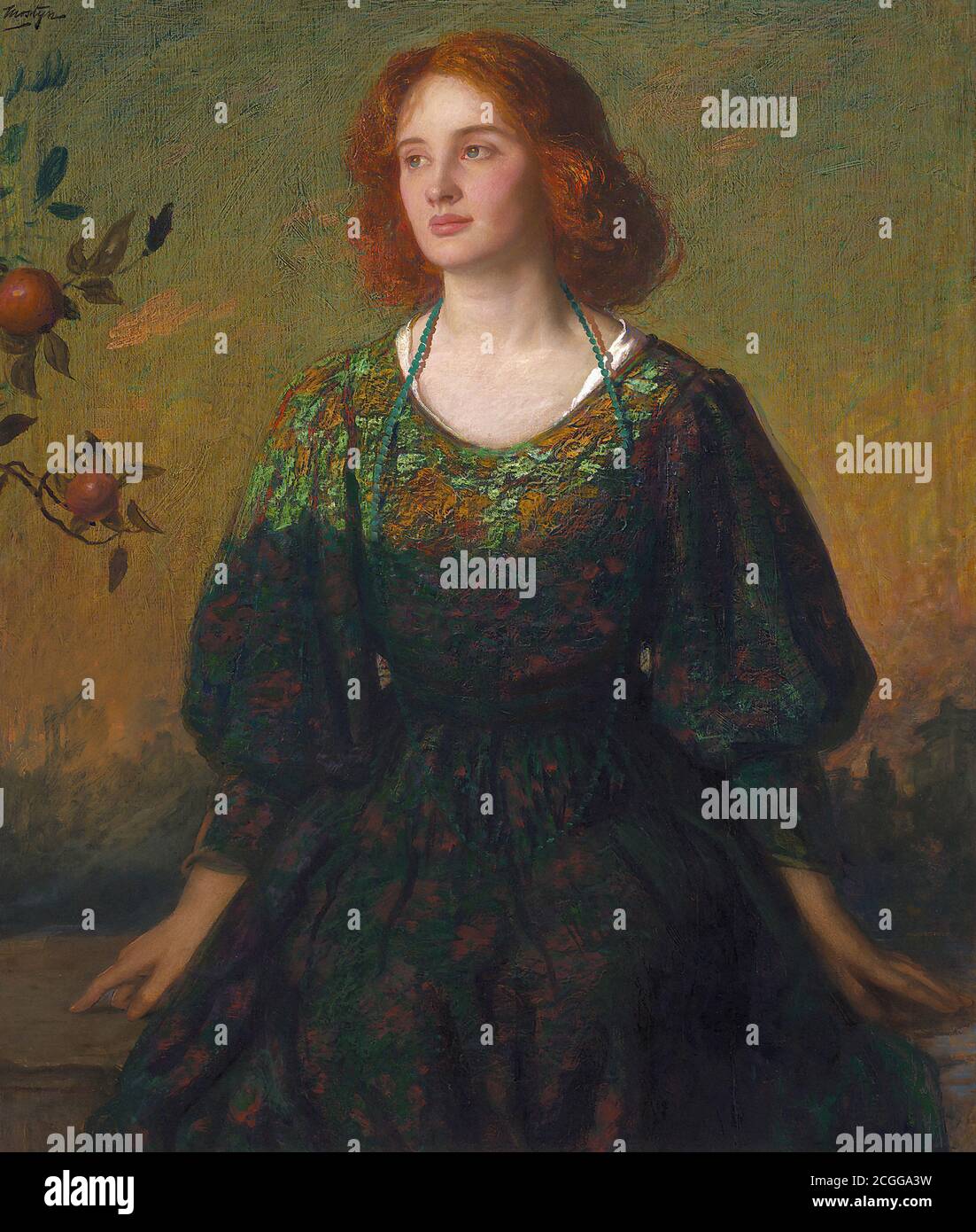 Mostyn Tom - Portrait of a Lady 1 - Britisch Schule - 19. Jahrhundert Stockfoto