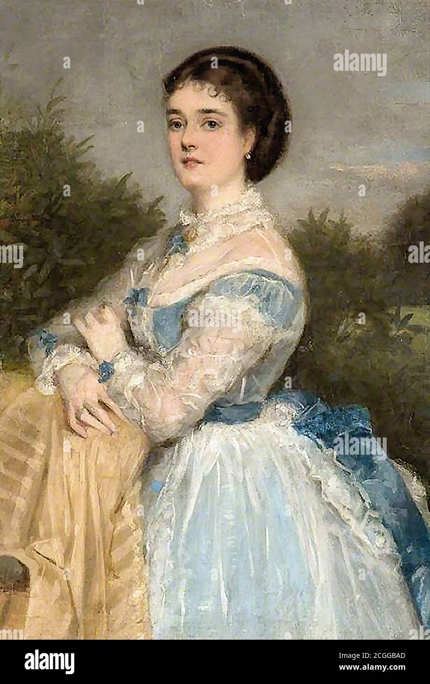 Nicholls Charles Wynne - Portrait of a Lady - Britisch Schule - 19. Jahrhundert Stockfoto