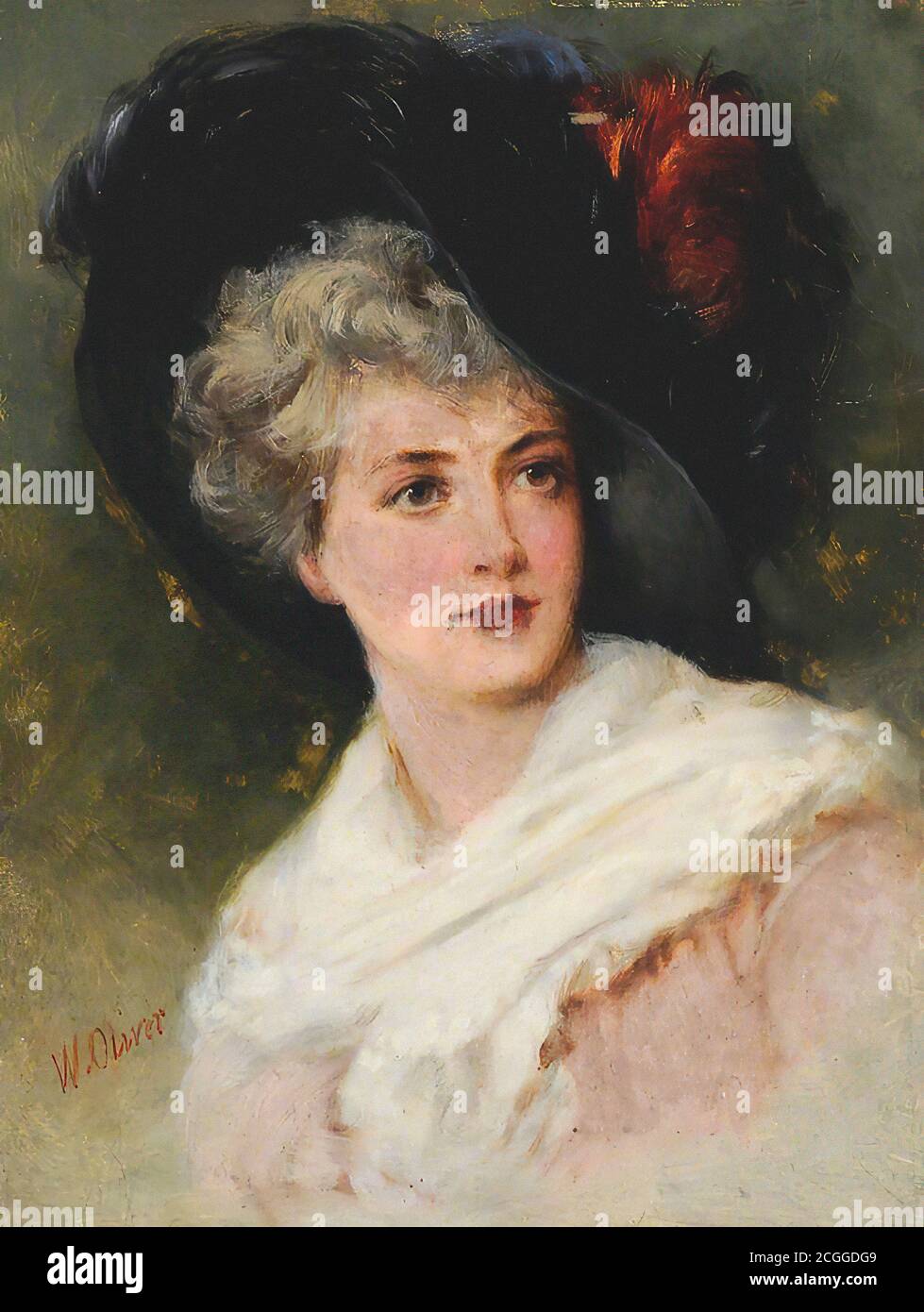 Oliver William - A Lady - British School - 19th Jahrhundert Stockfoto