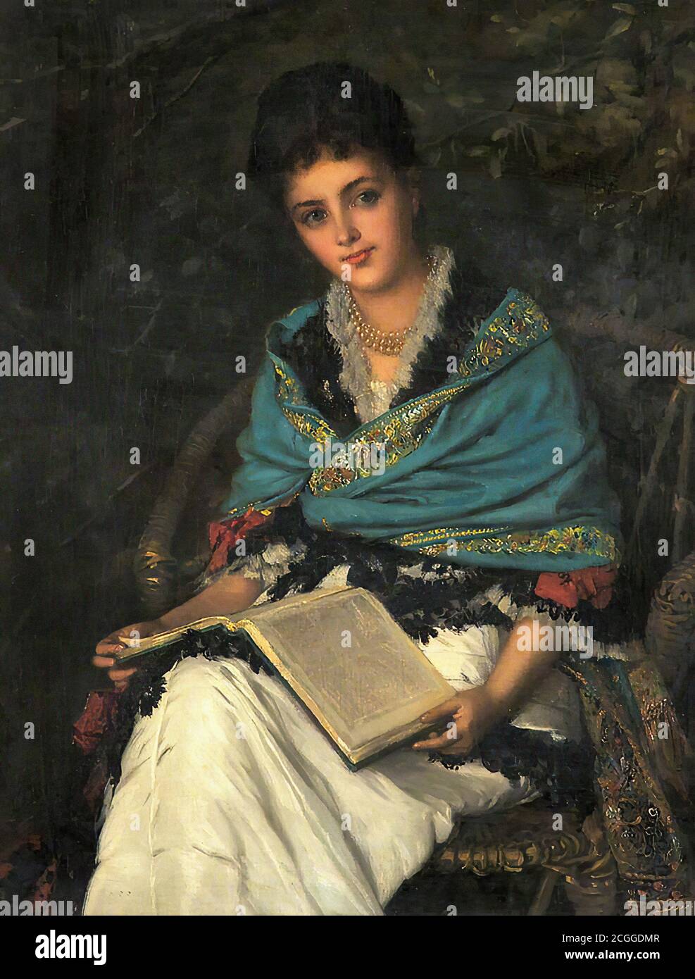 Oliver William - Portrait of a Lady - British School - 19. Jahrhundert Stockfoto