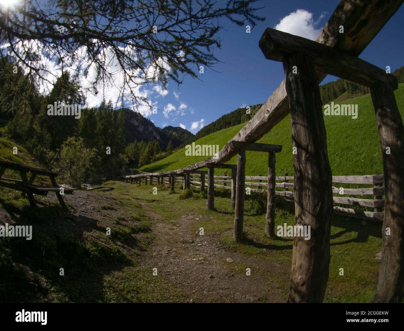 Wassermühle Tal in den dolomiten Italien Longiaru badia Tal Stockfoto