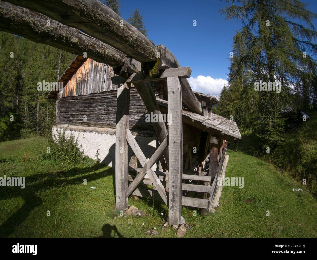 Wassermühle Tal in den dolomiten Italien Longiaru badia Tal Stockfoto