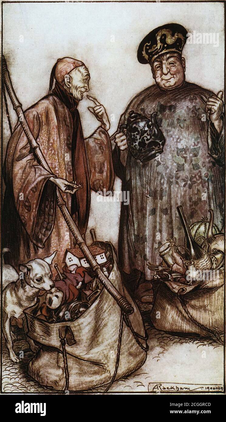 Rackham Arthur - Gullivers Reisen 3 - zwei dieser Weisen ... wie Hausierer unter uns - British School - 19. Jahrhundert Stockfoto