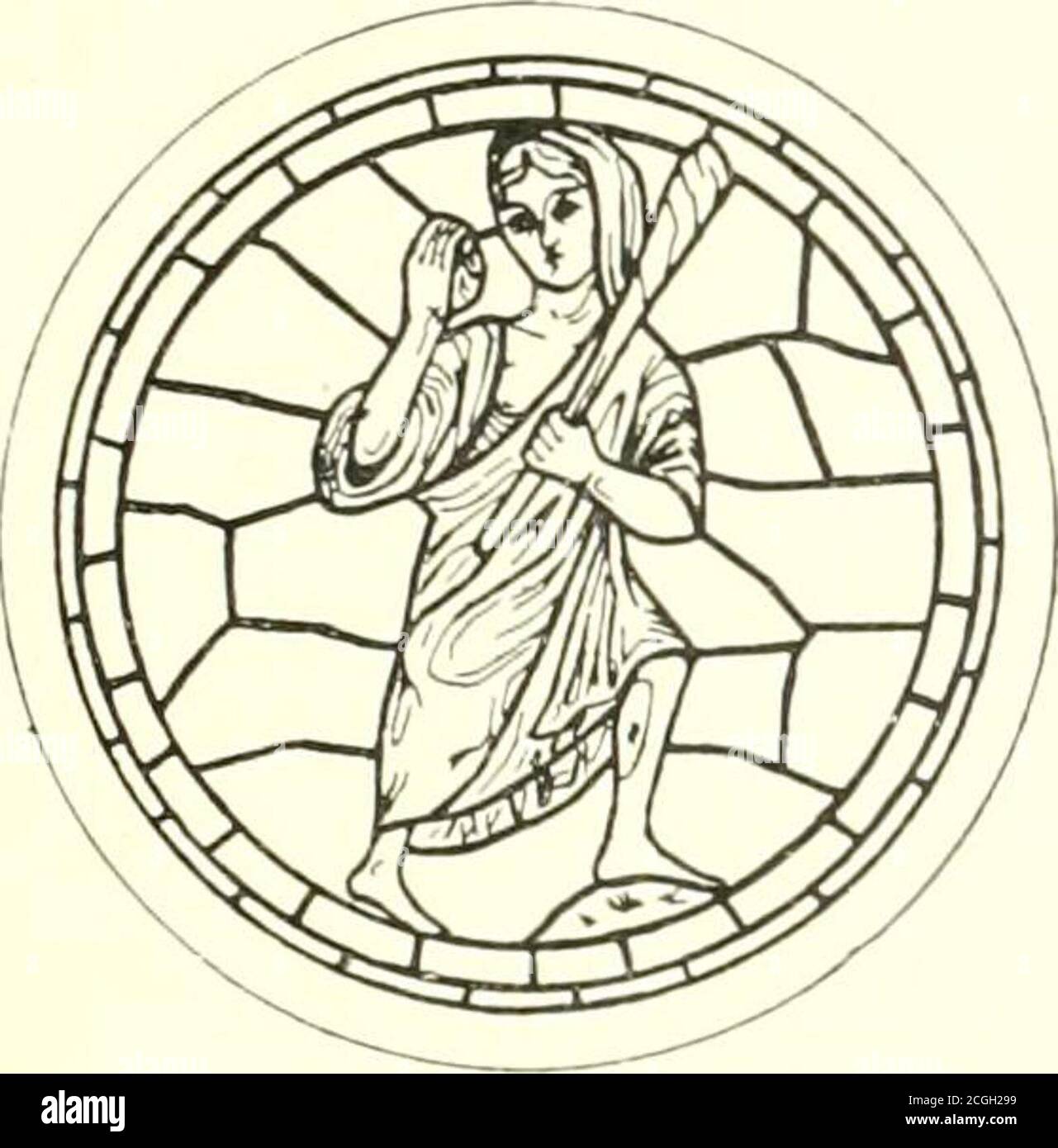 . L'Art religieux du XIIIe siècle en France : étude sur l'iconographie du moyen age et sur ses sources d'inspiration . ais est plus prèsde la terre. Est-ce là un caractère de race. Nosplus grands Saints, quon y songe, ont été moinsdes mystiques que des hommes d Action. La Cha-rité qui tend à Dieu son cœur enflammé est dupays de saint François dAssise; la Charité quidonne son manteau aux pauvres est ilu pays desaint Vincent de Paul. Rig. 62. – La Roue : Rose de >>olre- Dame de Paris . .... Le opeeulum murale, d après sainl thomas, divise les - il 1s <lc la charité <-n intérieurs et Stockfoto