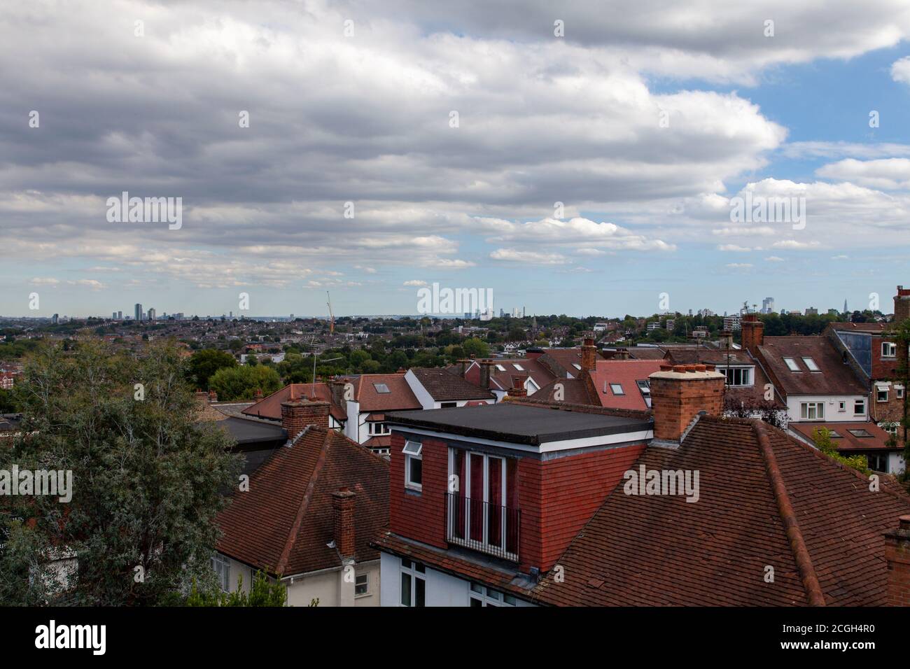 Blick vom Parkland Walk (Norden), Muswell Hill, London N10 Stockfoto