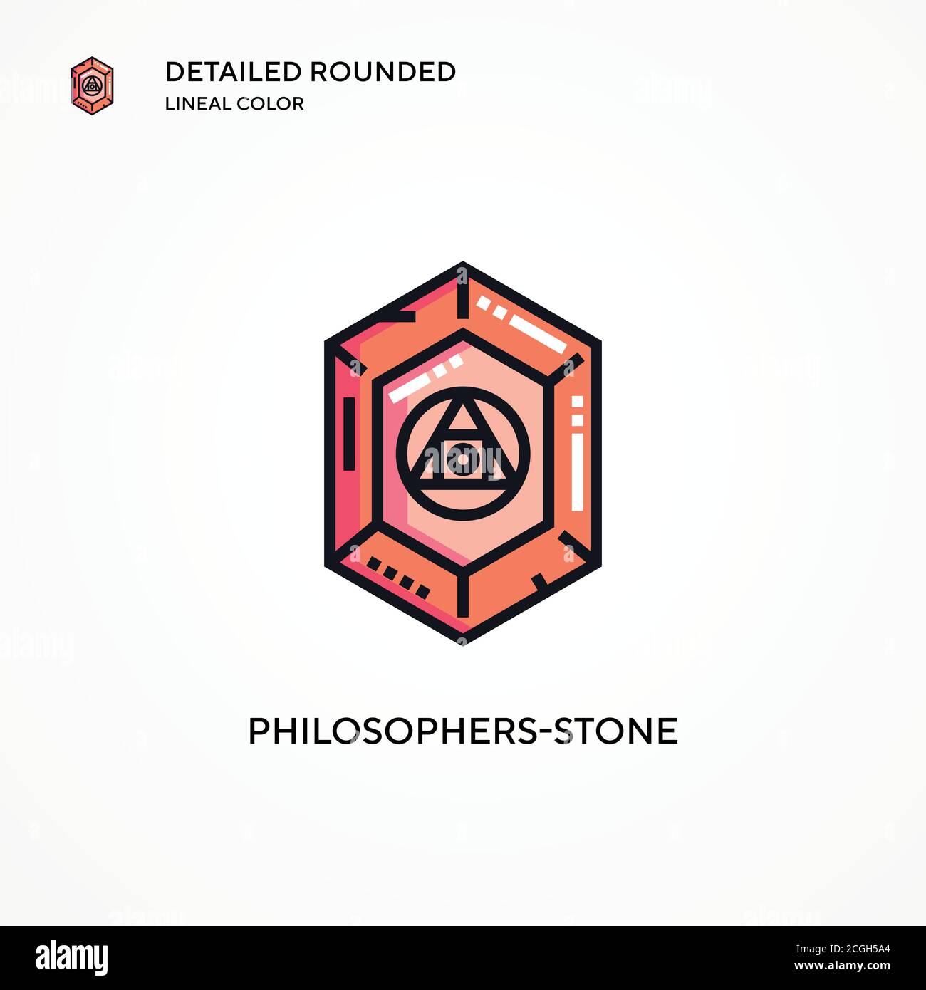 Philosophen-Stein-Vektor-Symbol. Moderne Vektorgrafik Konzepte. Einfach zu bearbeiten und anzupassen. Stock Vektor