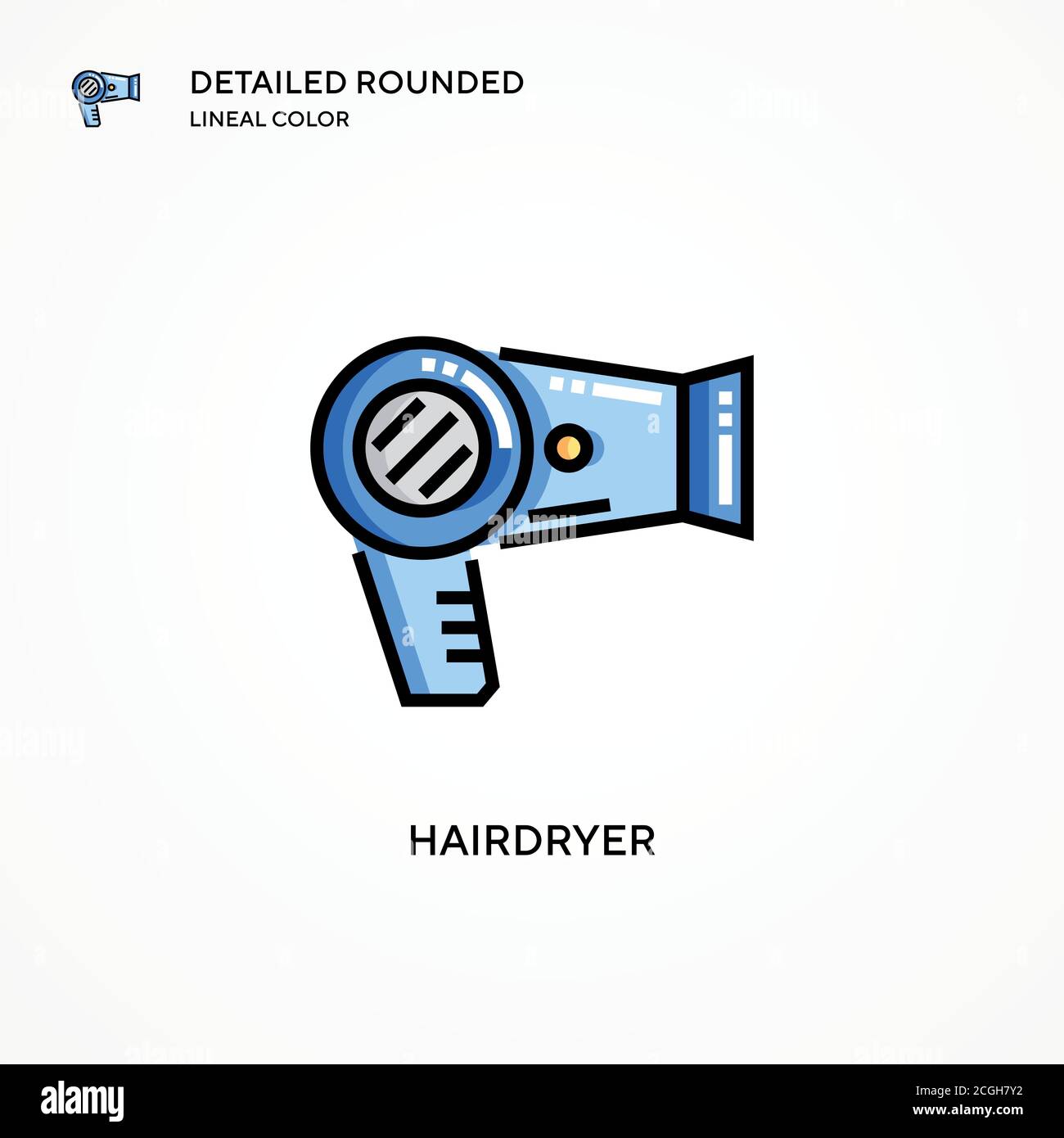 Vektor-Symbol für Haartrockner. Moderne Vektorgrafik Konzepte. Einfach zu bearbeiten und anzupassen. Stock Vektor