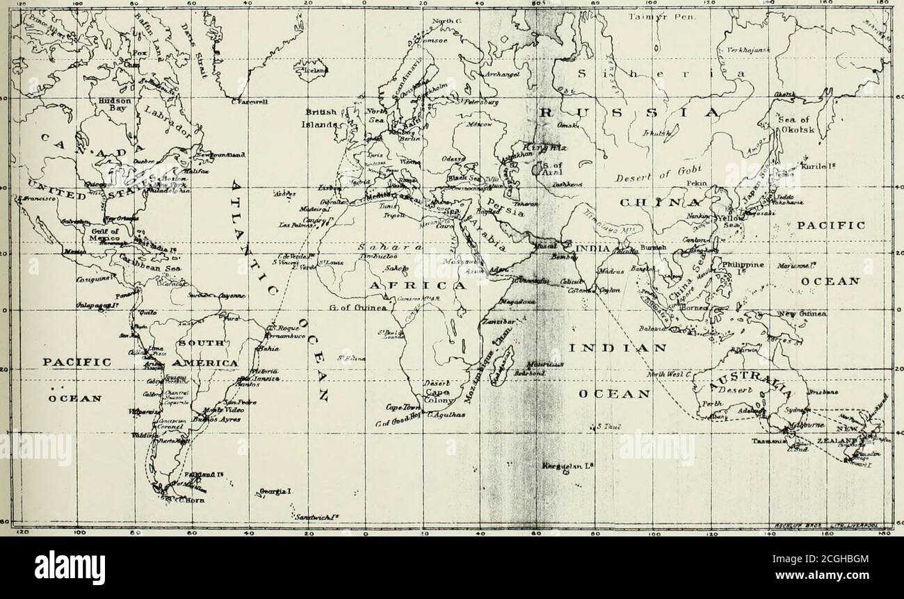 . Pacific Line Guide nach Südamerika; mit Informationen für Reisende & Verlader zu Häfen an der Ost- und Westküste Südamerikas. 20 4-0 eo Pacific Line Steamers.Track Chart nach Südamerika & Australien.. 15, die für die West Coast-Geschäfte nicht erforderlich waren; Eine Gelegenheit bot sich bald durch die Gründung der Orient-Linie von London nach Australien, die mit dem Dampfschiff A Lusitania Anfang 1877 begonnen wurde, und monatliche Fahrten wurden mit fünf derCompanys Dampfer, bis Januar, 1880, wenn, im Rahmen einer Vereinbarung mit der Orient Steam Navigation Company,th Stockfoto