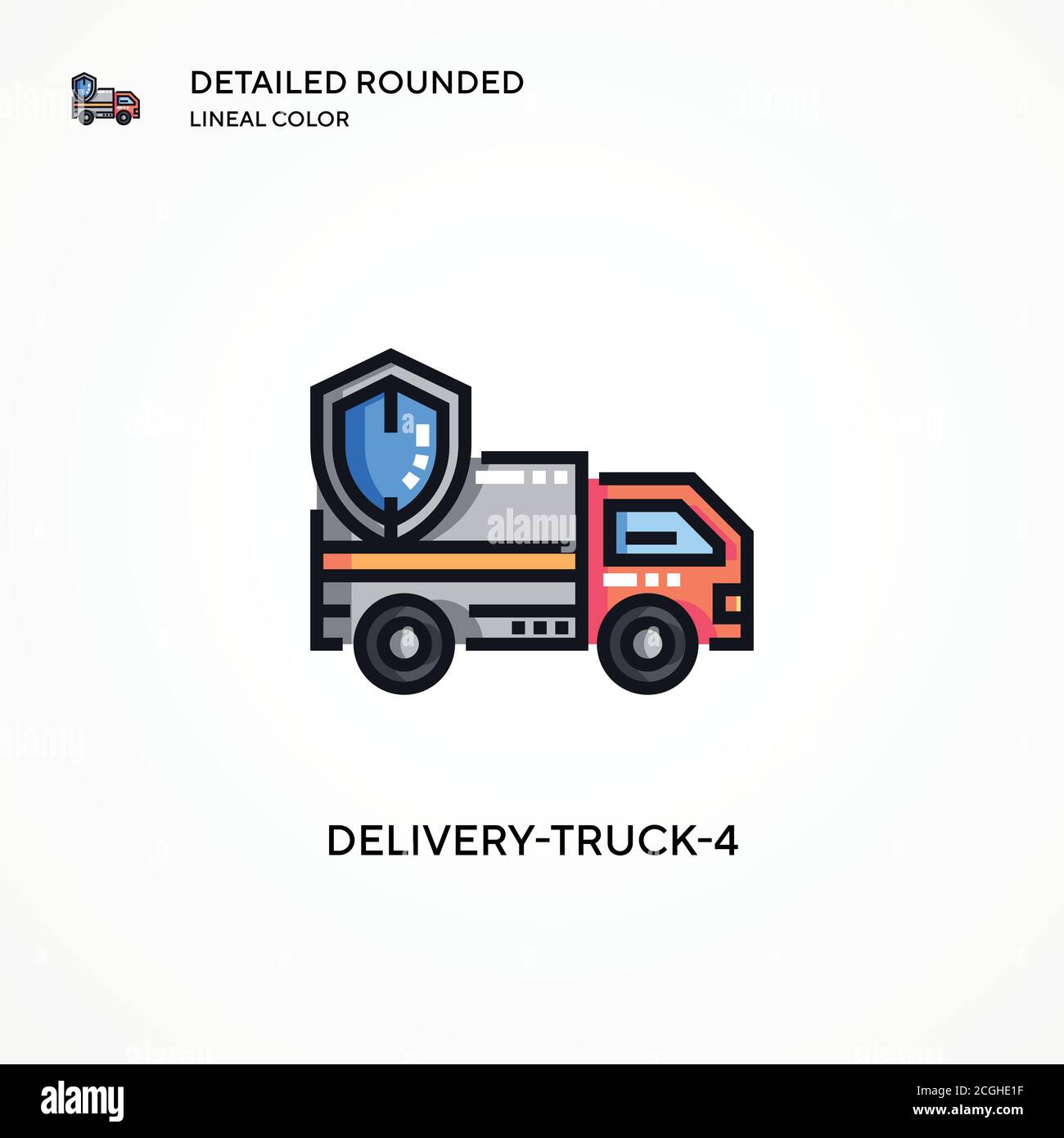 Vektorsymbol Delivery-Truck-4. Moderne Vektorgrafik Konzepte. Einfach zu bearbeiten und anzupassen. Stock Vektor