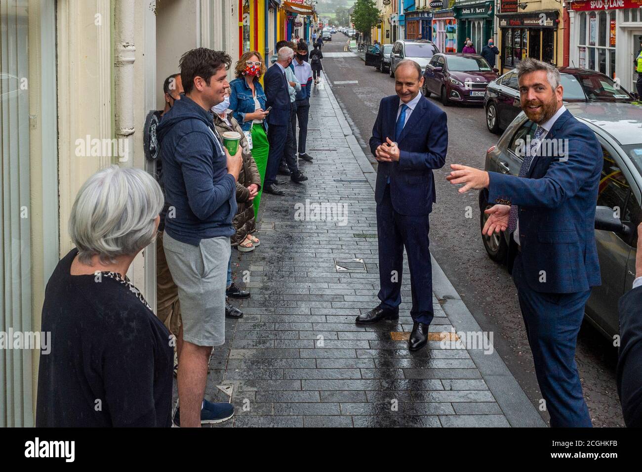 Clonakilty, West Cork, Irland. September 2020. Ein Taoiseach Micheál Martin besuchte heute Nachmittag das Büro des Parteikollegen und neuen TD Christopher O'Sullivan in Ashe Street, Clonakilty Credit: AG News/Alamy Live News Stockfoto