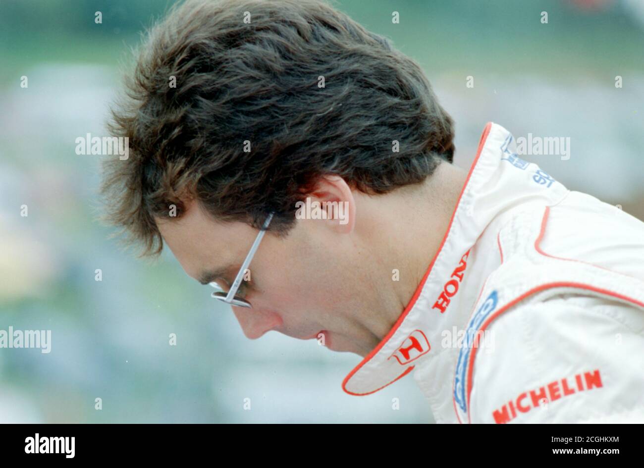 Archivbild: British Touring Car Championships in Brands Hatch am 31. August 1998, Bild aus Farbnegativ gescannt. Peter Kox vom Team Honda Sport vor dem Rennen. Stockfoto