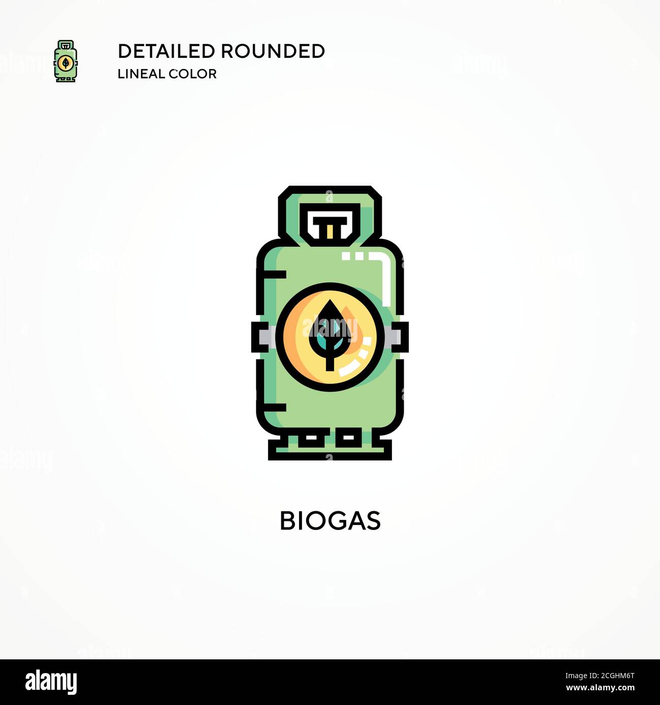 Symbol für Biogas-Vektor. Moderne Vektorgrafik Konzepte. Einfach zu bearbeiten und anzupassen. Stock Vektor