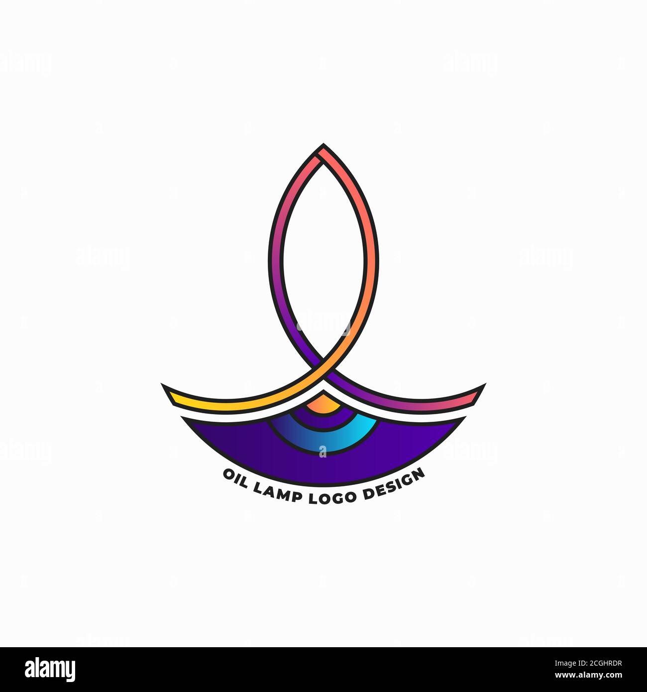 Design-Vorlage für das Logo der Öllampe Stock Vektor