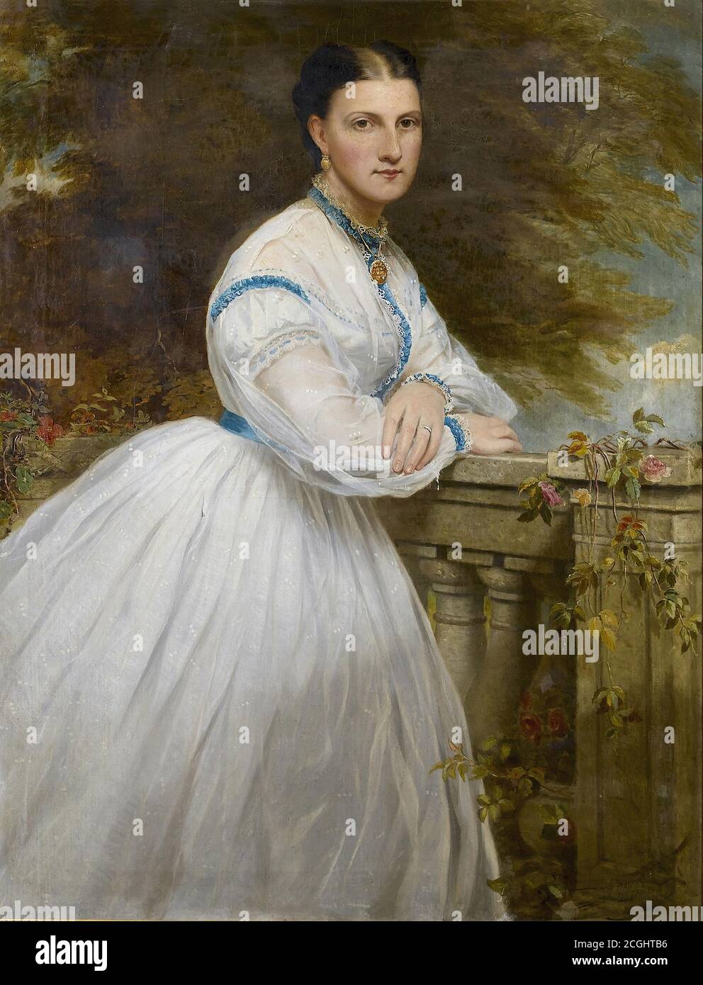 Sidley Samuel - Portrait of a Lady - British School - 19. Jahrhundert Stockfoto
