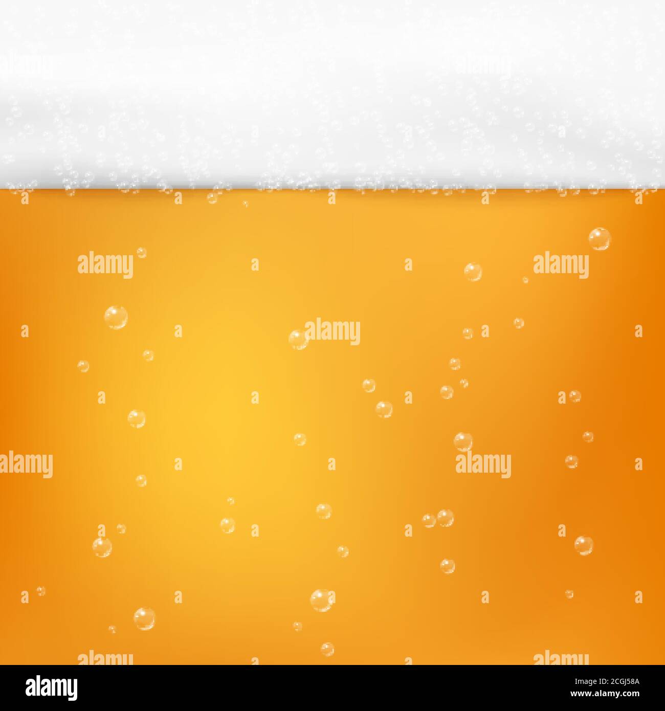 Bier Textur Alkohol trinken. Kaltes, frisches Bier mit Schaum und Blasen. Vektor Stock Vektor