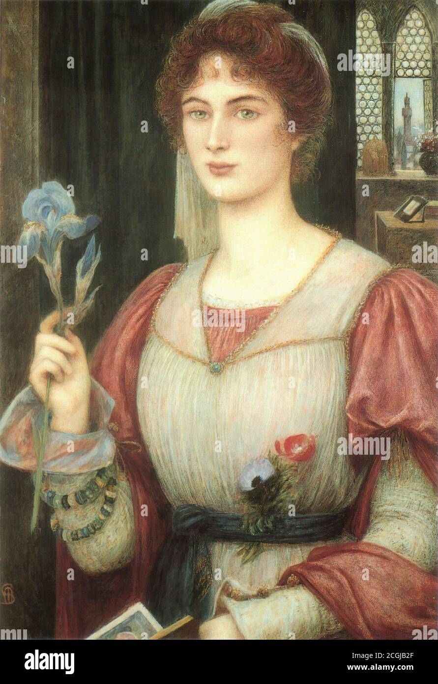 Stillman Marie Spartali - eine Florentiner Lilie - British School - 19. Jahrhundert Stockfoto