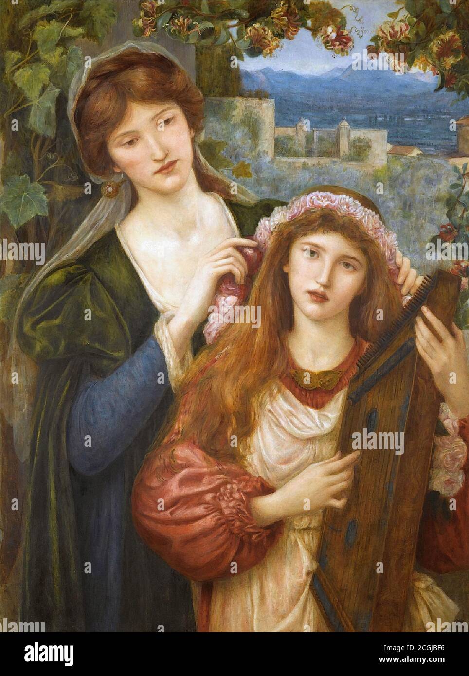 Stillman Marie Spartali - die Kindheit des Heiligen Cecily - British School - 19. Jahrhundert Stockfoto
