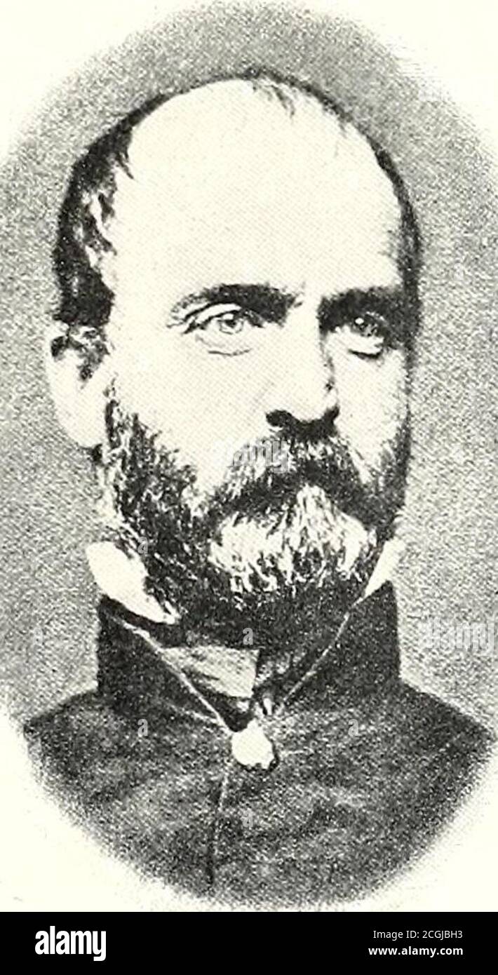 . Die fotografische Geschichte des Bürgerkrieges: In zehn Bänden. , sprang den Zaun und winkte seine Mütze auf den Hissword-Punkt, eilte nach vorne, gefolgt von etwa hundert seiner Männer. Bis zum Kamm kämpften sie die Federals zurück, und Armistead schrie, gib ihnen den alten Stahl, Jungs! Ergriff eine der Gewehre. Für einen Moment winkte die Bundesflagge triumphierend über der Bundesbatterie. Für eine kurze Pause wütete der Kampf heftig aus nächster Nähe. Armistead wurde neben dem Gewehr, das er genommen hatte, abgeschossen, und seine Männer wurden zurückgefahren. Pickett, als er um die Spitze des Grammes sah, hatte er gewonnen, CO Stockfoto