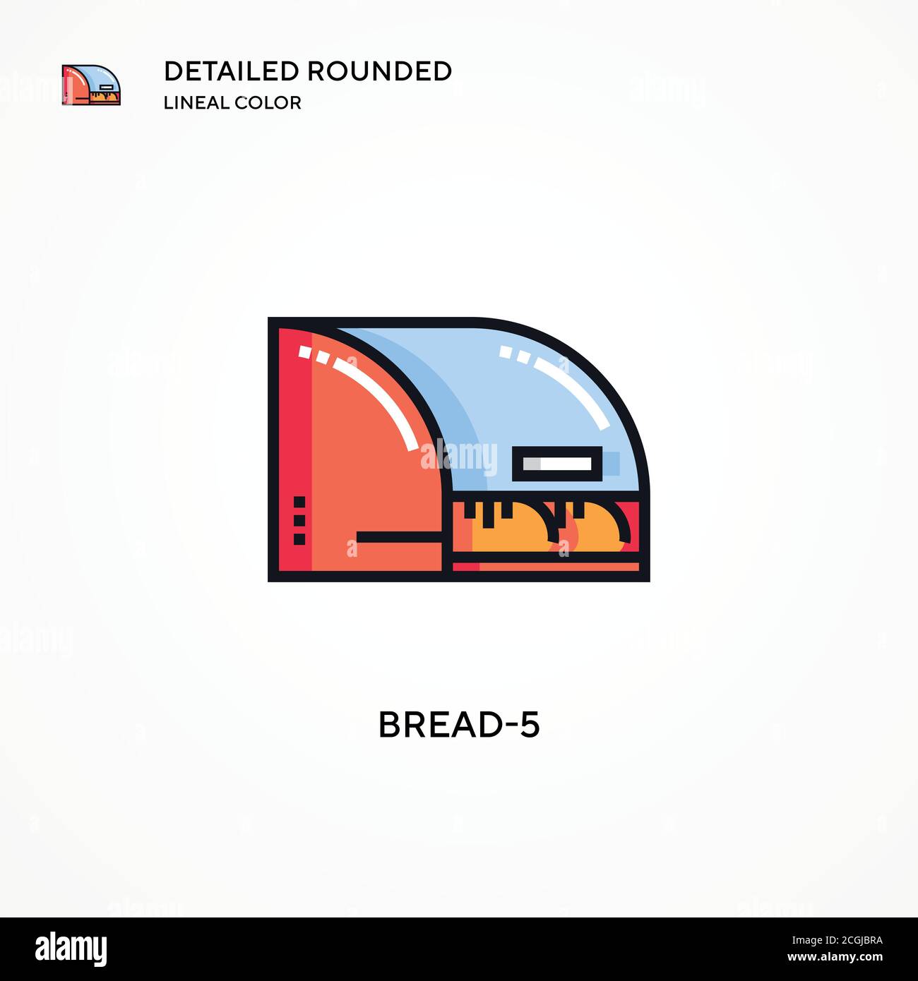 Vektorsymbol Brot-5. Moderne Vektorgrafik Konzepte. Einfach zu bearbeiten und anzupassen. Stock Vektor