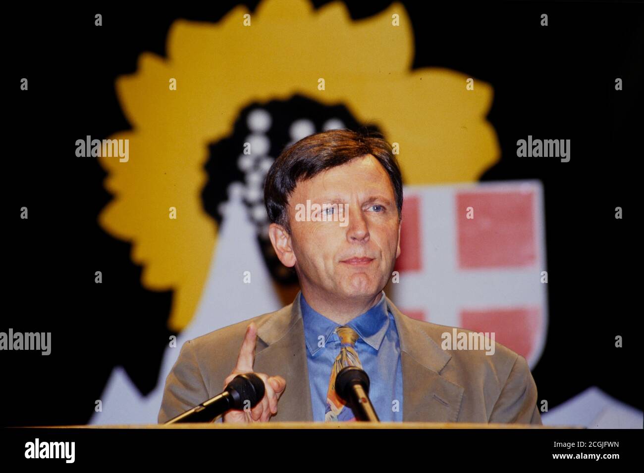 Antoine Waechter, Präsident der französischen Ökologiepartei Les Verts, 90er Jahre, Frankreich Stockfoto