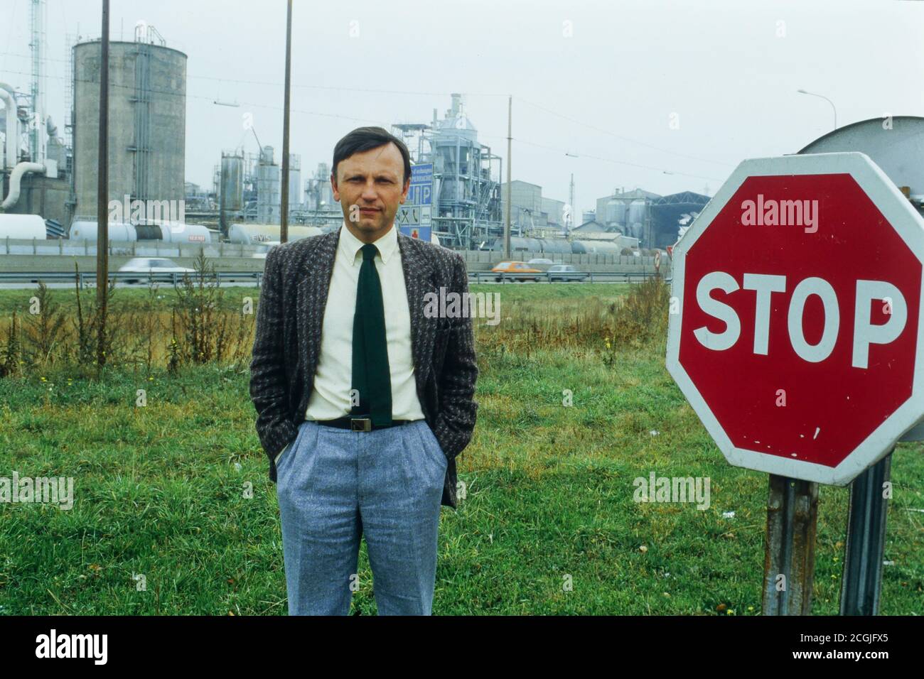 Antoine Waechter, Präsident der französischen Ökologiepartei Les Verts, um 1988, Frankreich Stockfoto