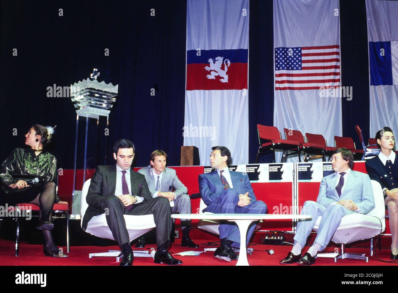 Schachweltmeisterschaft, Karpov vs Kasparov, Lyon, Frankreich Stockfoto