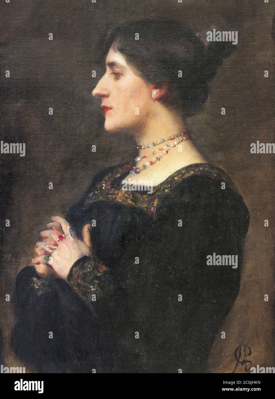 Swan John Macallan - Portrait of a Lady - Britisch Schule - 19. Jahrhundert Stockfoto