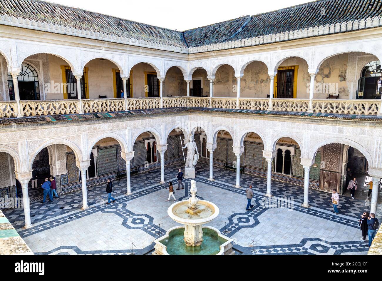 Innenansicht der Casa de Pilatos (Pilatos Haus), Sevilla, Spanien Stockfoto